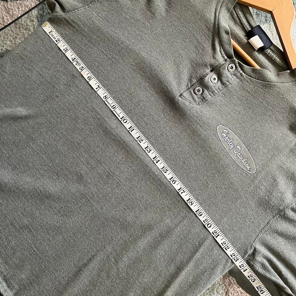 Vintage 90s Harley-Davidson Henley | Milwaukee Sage Green | Size L - Picture 8 of 8